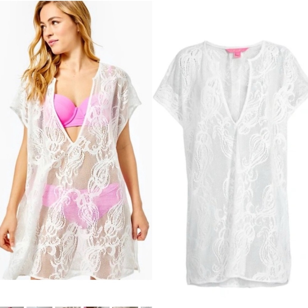 Lilly Pulitzer Aideen Jellyfish critter crochet Swim cover up tunic